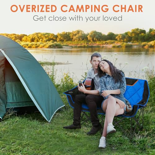 Oversized 2 Person Folding Camping Chair with Padded Seats C85627