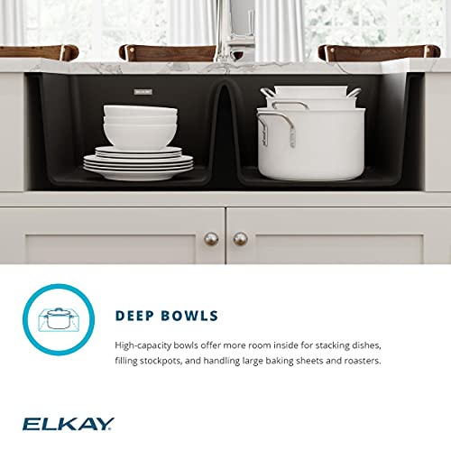 33" Undermount Double Basin Quartz Composite Kitchen Sink X470094
