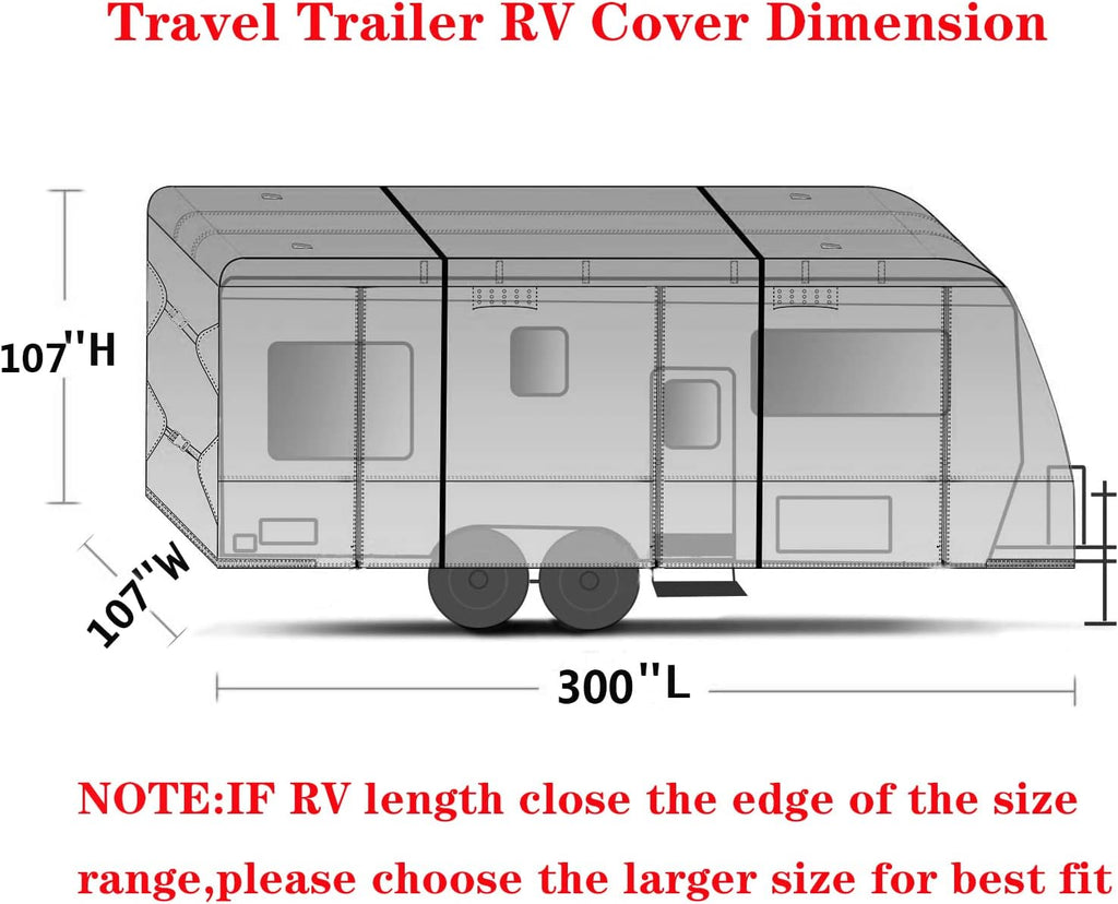 Waterproof Windproof 420D Polyester Oxford RV Cover Fits 16~18FT Q83882