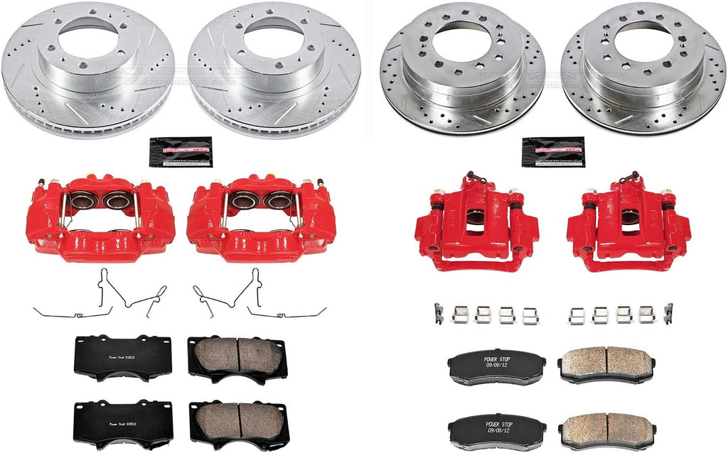 Front and Rear Brake Caliper Kit with Brake Rotors, Brake Pads, Brake Calipers D2456