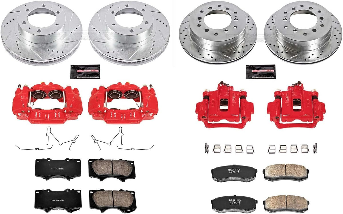 Front and Rear Brake Caliper Kit with Brake Rotors, Brake Pads, Brake Calipers D2456