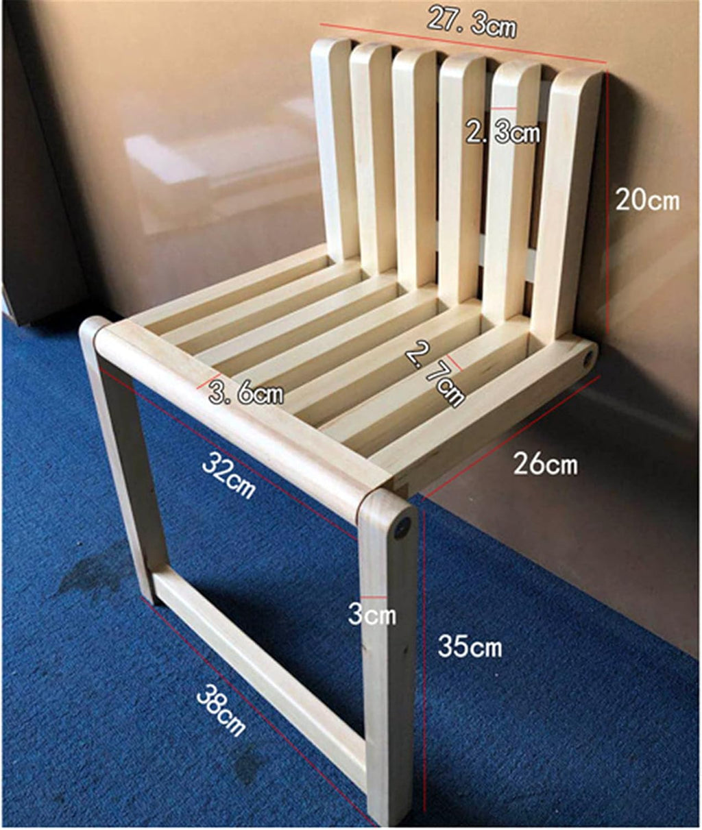 Wall Mounted Folding Chair Solid Wood D842