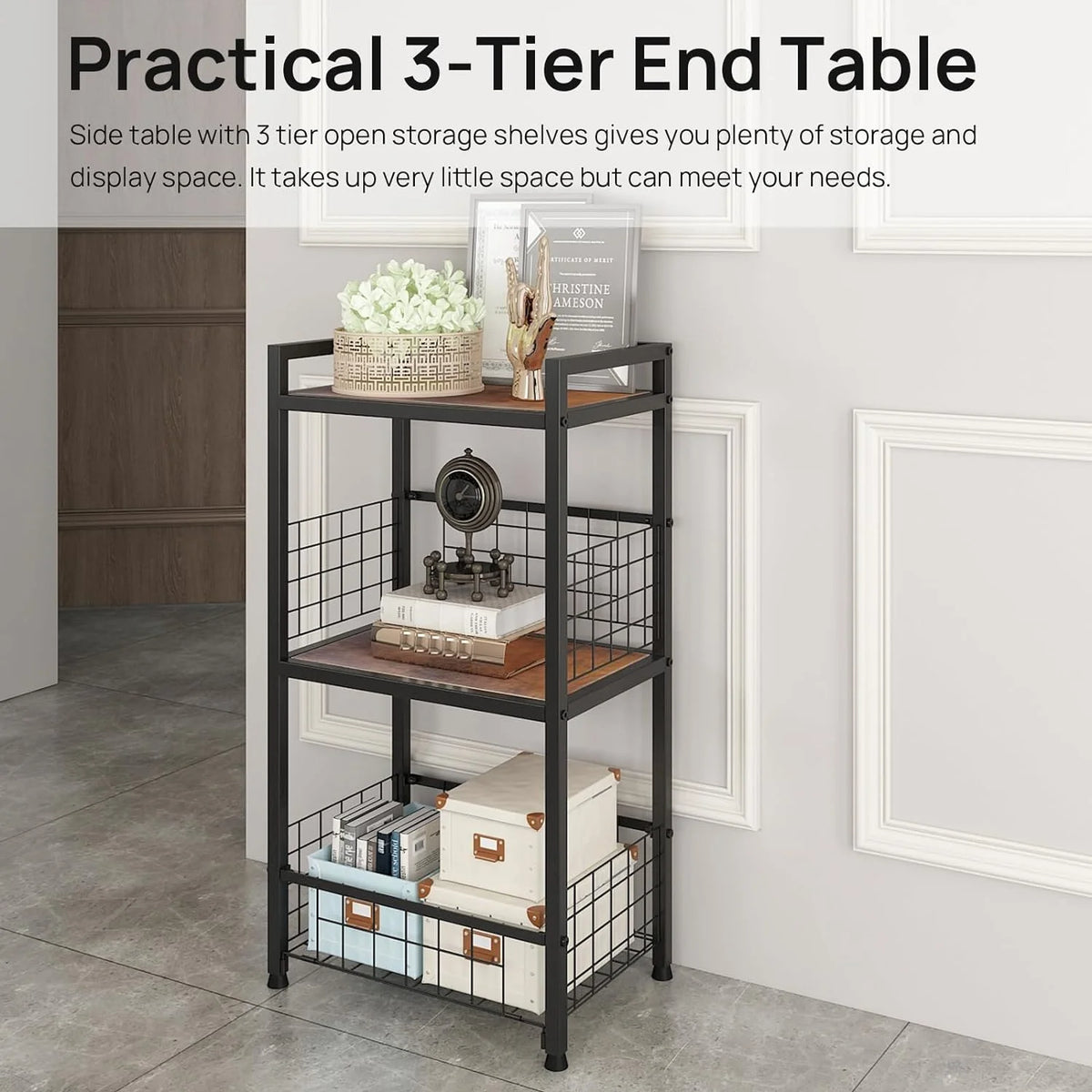 3 Tier Side Table with Open Shelf V169287