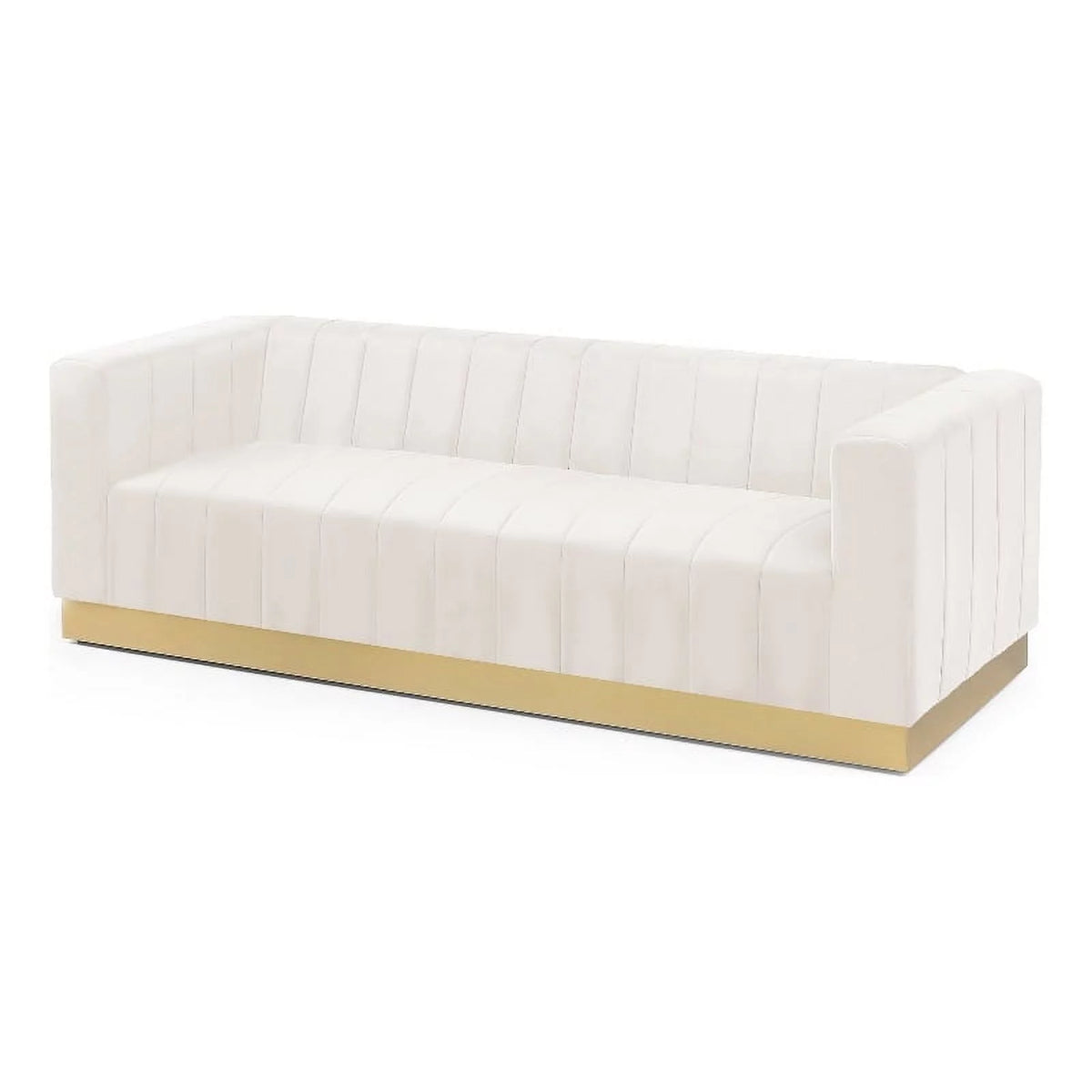 Cream Gold Velvet Steel Sofa R544514