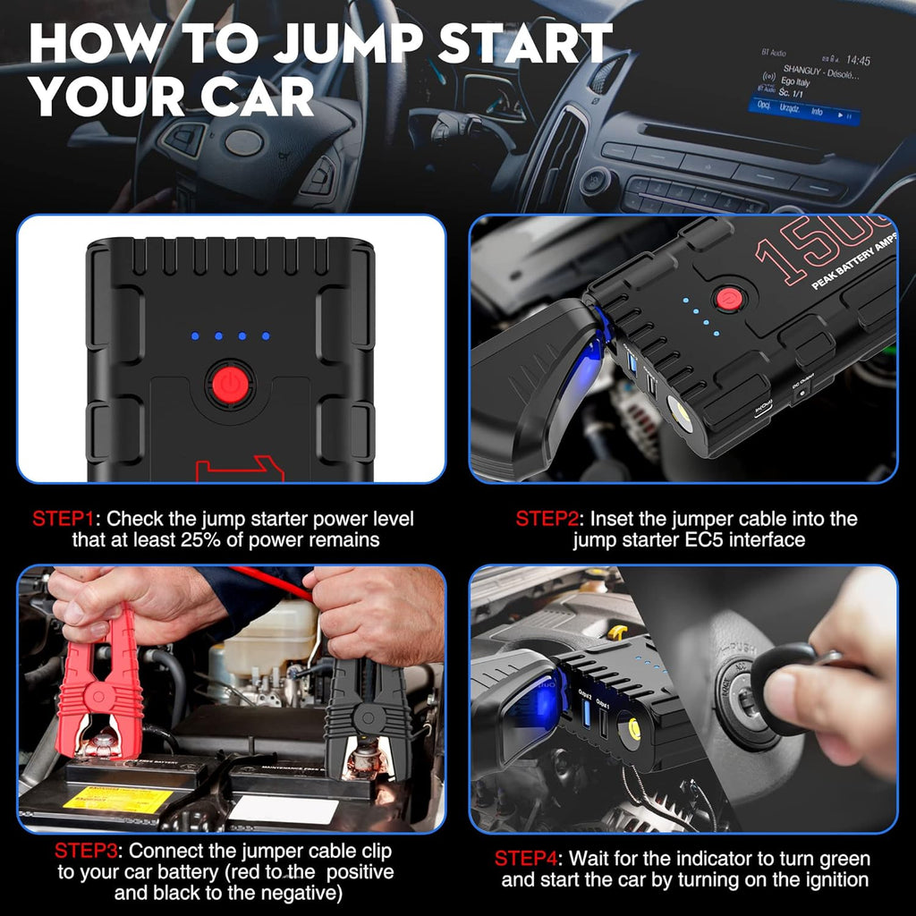 21800mAh 12V Portable Car Jump Starter Pack of 2 F3115