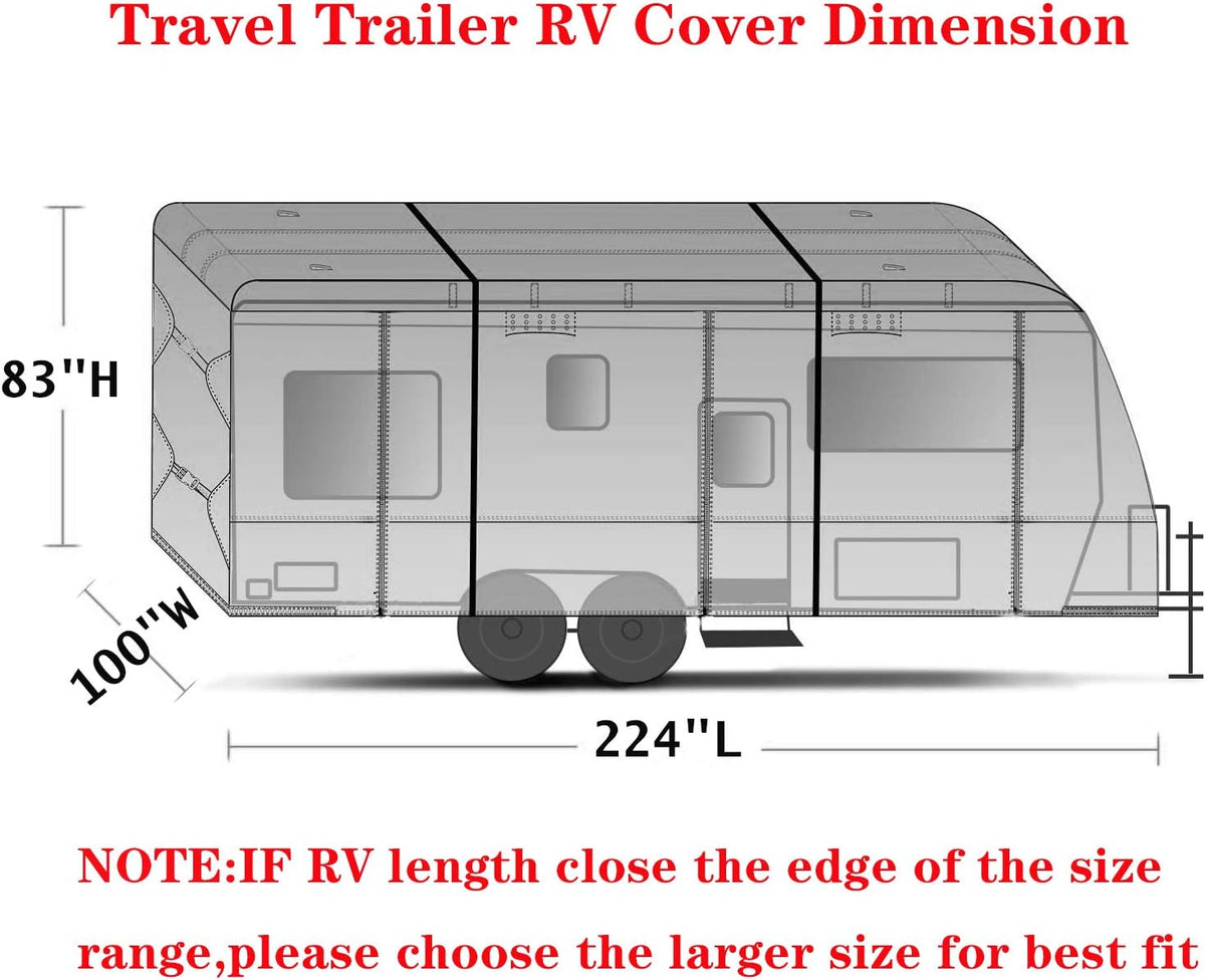 Waterproof Windproof 420D Polyester Oxford RV Cover Fits 16~18FT Q83882