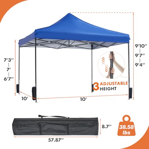 10x10 Heavy Duty Pop Up Canopy Tent with Sand Bags and Carrying Bag P2609