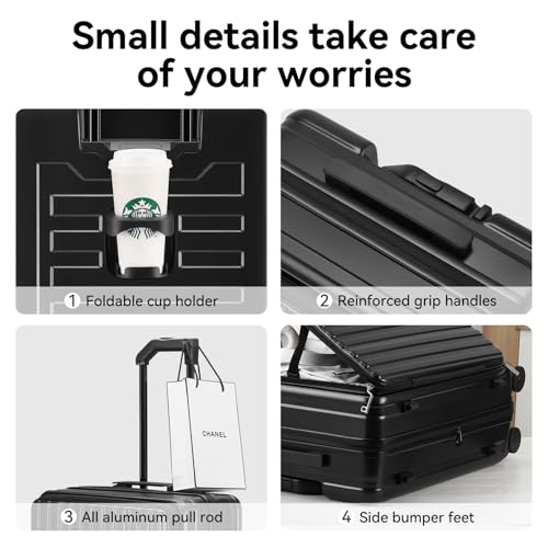 Expandable Hardside Carry On Luggage with Wheels, Tsa Lock, Jade cyan L99581
