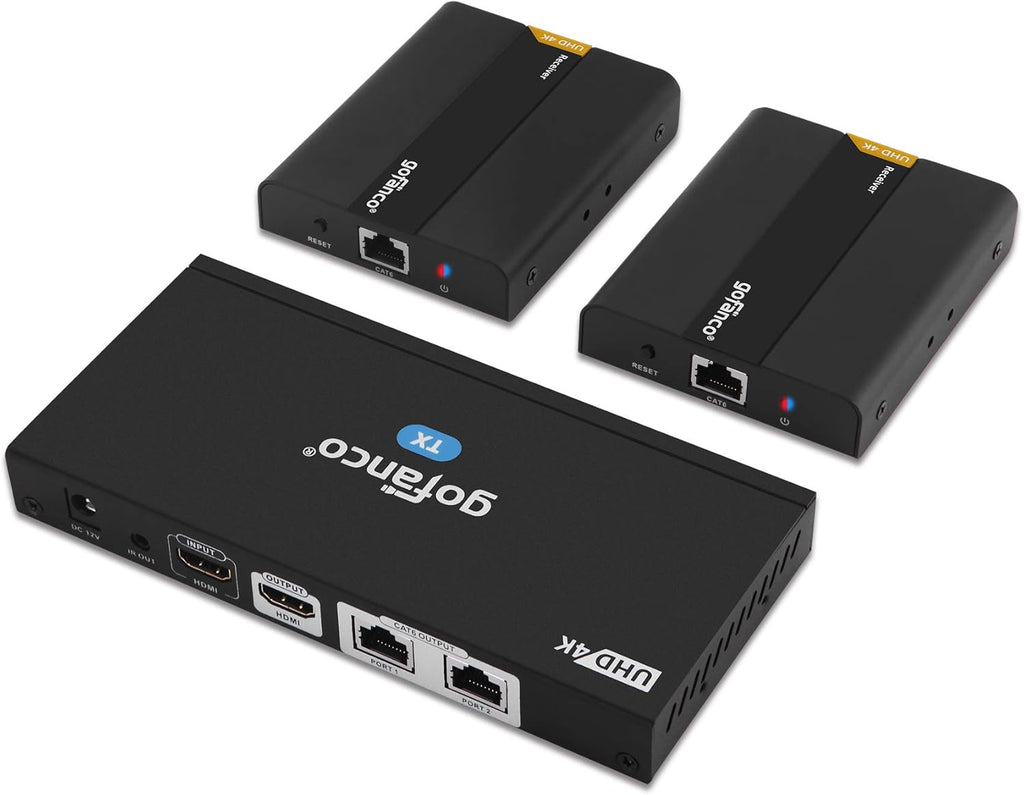 1x2 HDMI Extender Splitter Full HD 1080p Over Cat5e/Cat6/Cat7 Ethernet Cable D6757