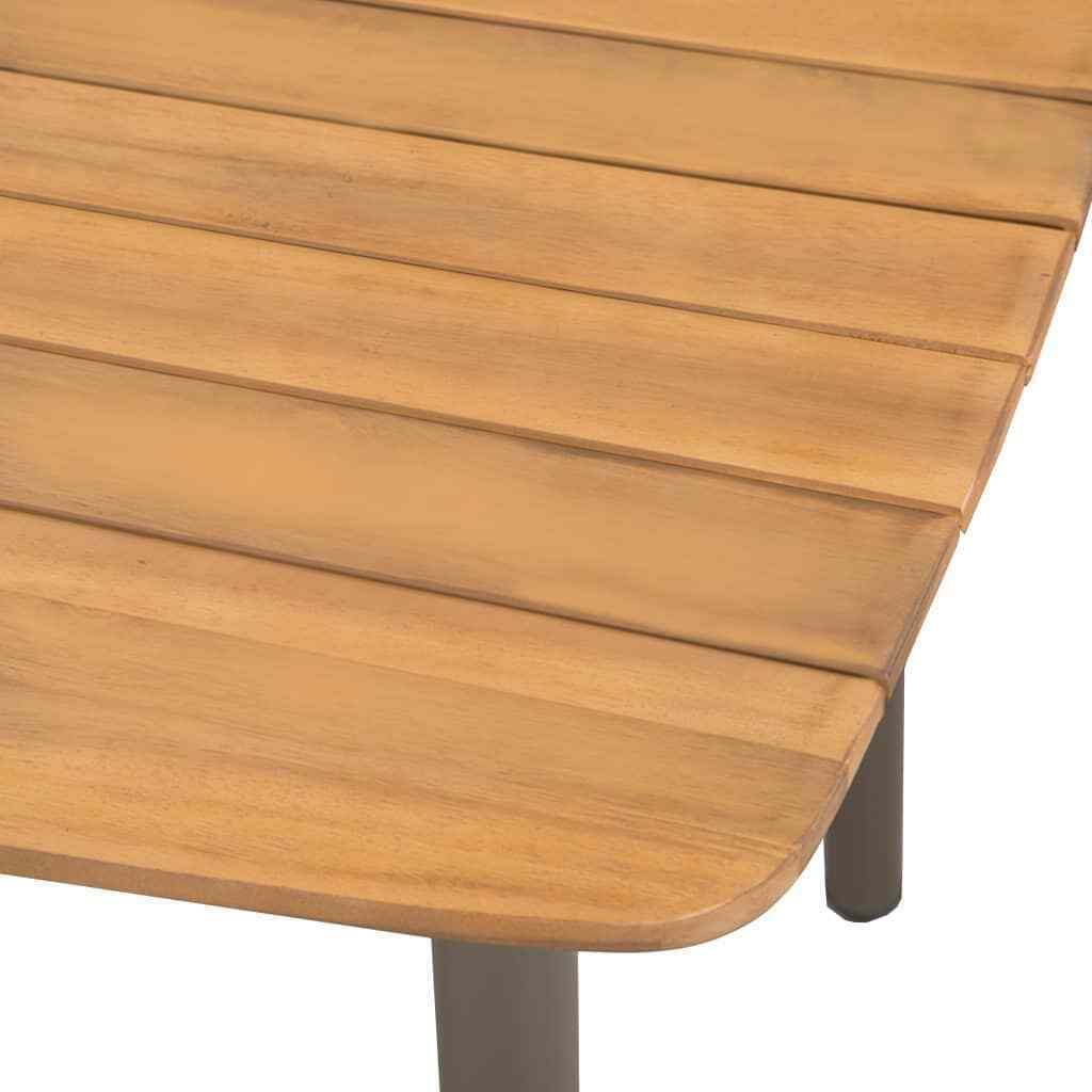 Garden Table Solid Acacia Wood and Steel H43680