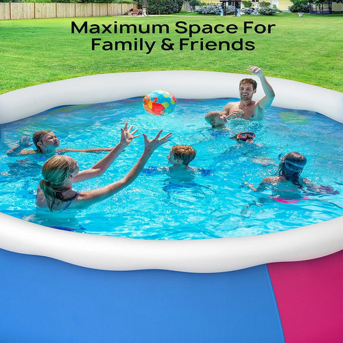 15ft x 35in Round Inflatable Swimming Pool Set with Filter Pump and Cover G93887