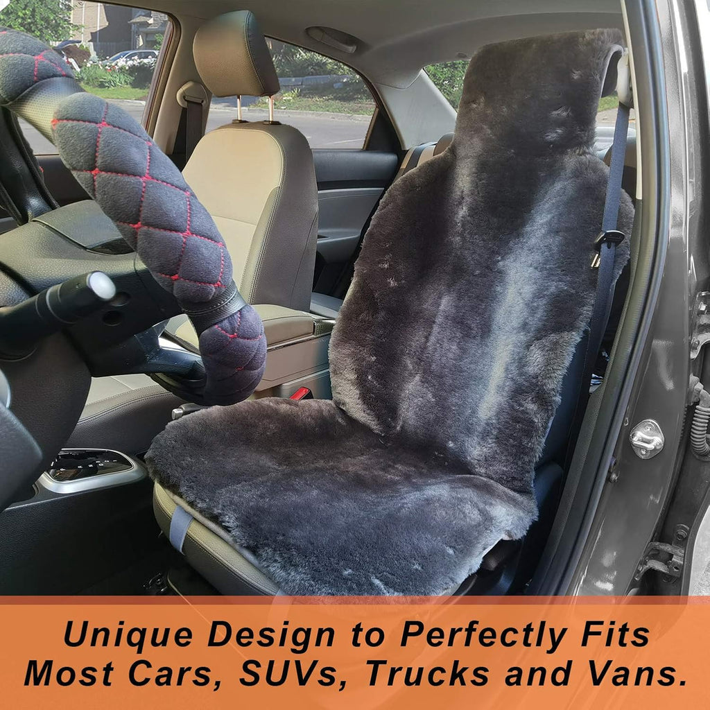 Charcoal Sheepskin Seat Cover 1 Pack Q680