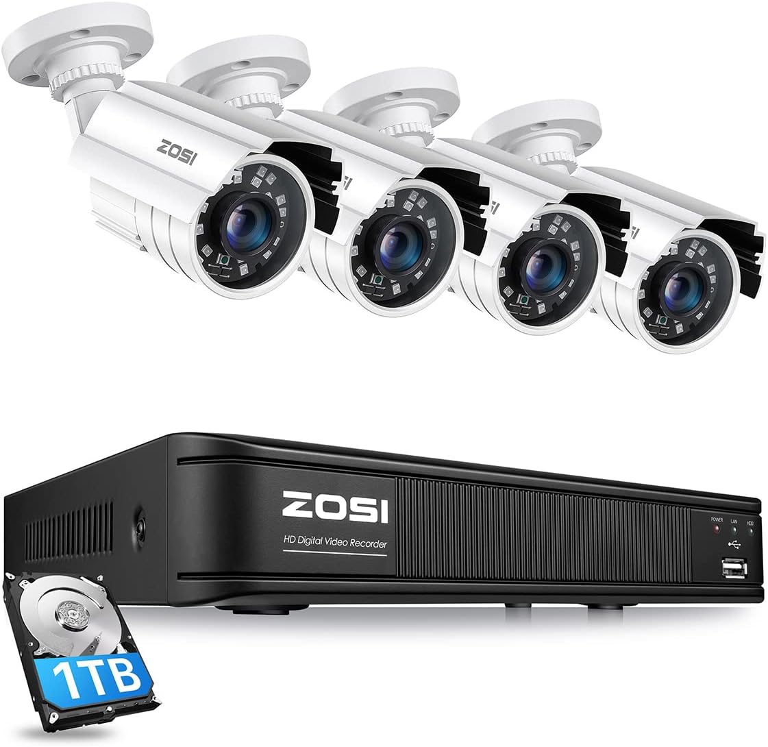 5MP 2K 8 Channel CCTV DVR 2TB 8 Weatherproof Bullet Cameras Home Security Camera System U64180