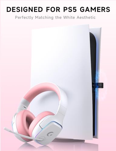 2.4GHz Wireless Gaming Headsets with Noise Canceling Mic, 7.1 Surround Sound, 70H Battery T6107