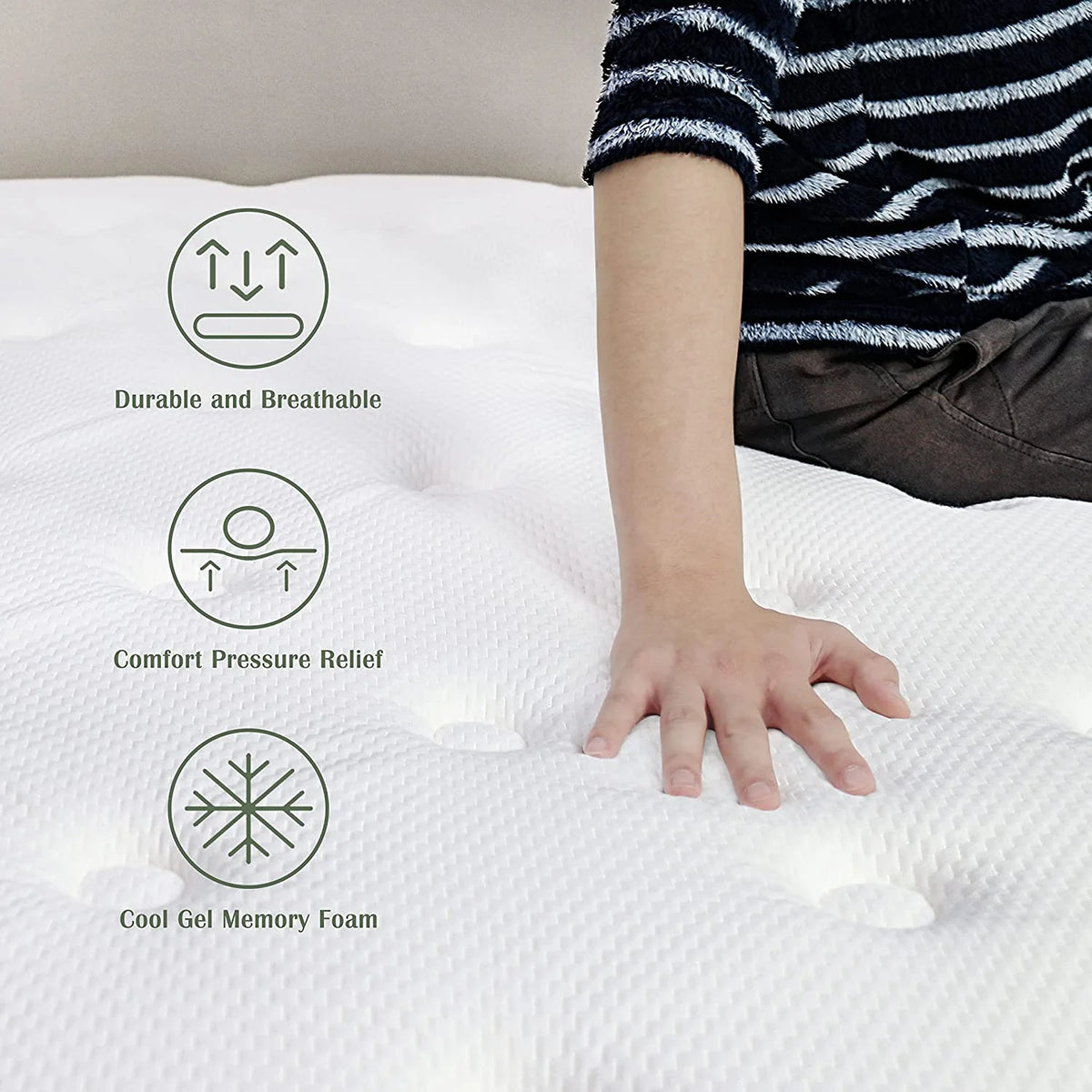 10 Inch Twin Medium Firm Memory Foam Mattress T3965