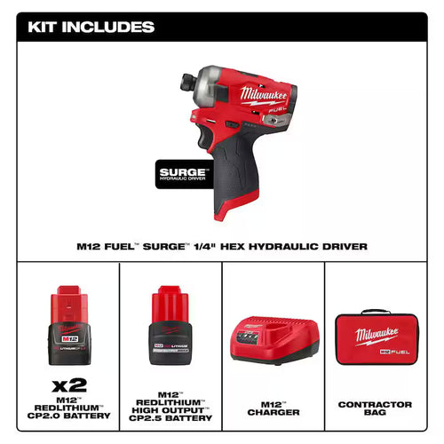 12V Lithium-Ion Brushless Cordless 1/4 in. Hex Impact Driver Kit with 2.5 Ah Battery Pack A669187