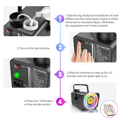 Fog Machine with 45 LED Lights and Wireless Remote Control A47575
