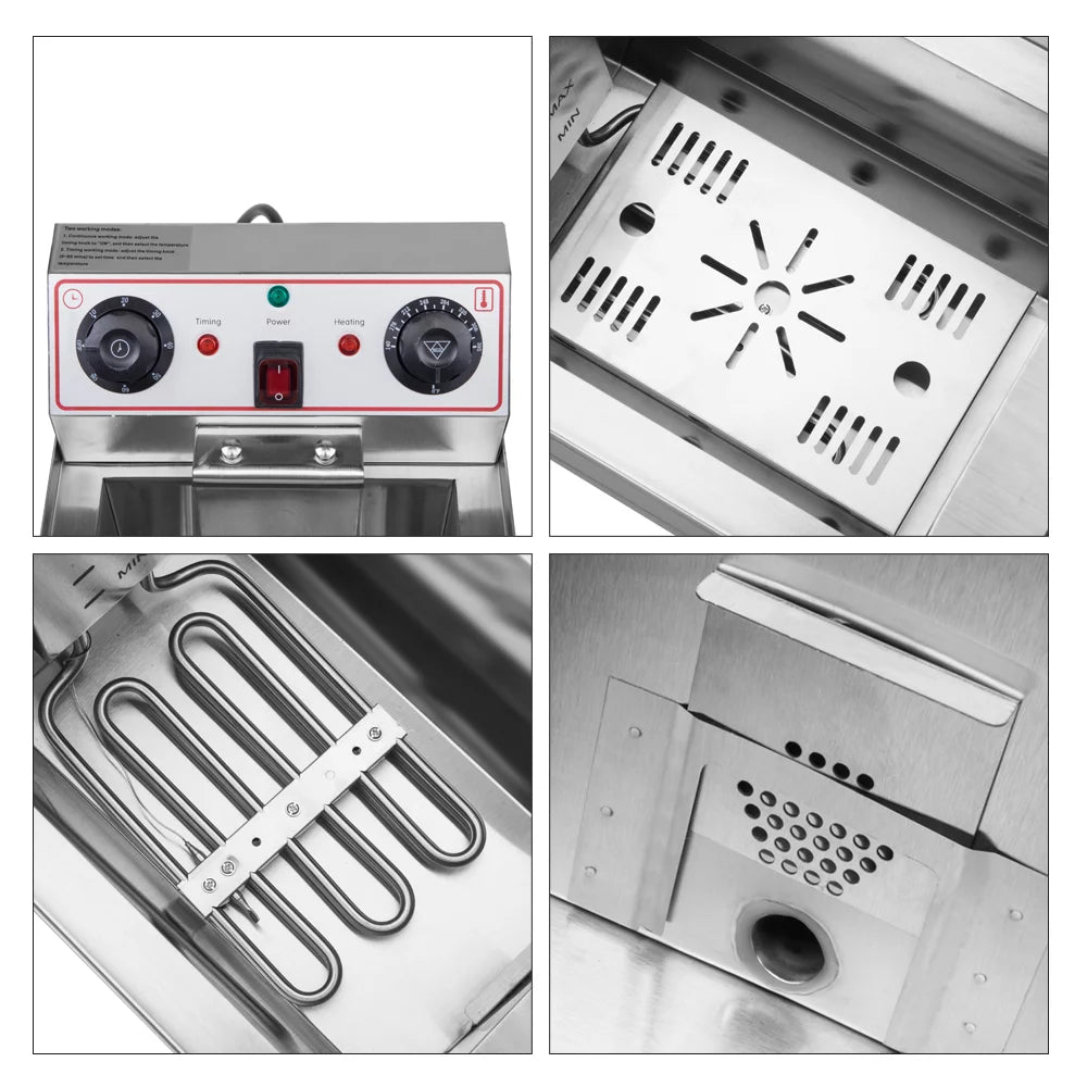 12.5QT Stainless Steel Electric Deep Fryer J724085