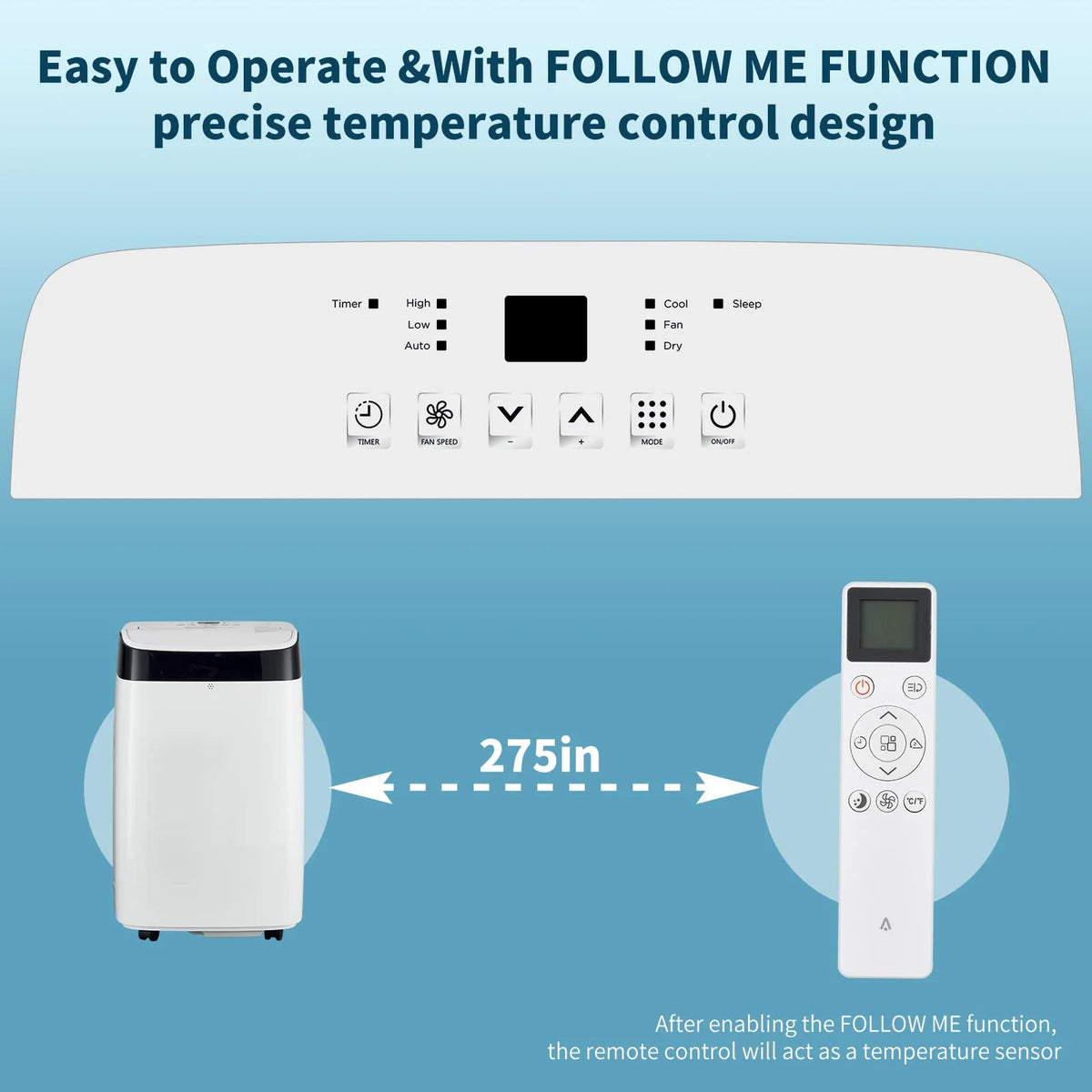 Portable Air Conditioners Fan, 10,000 BTU, with Dehumidifier, Remote Control & Window Kit Q86248