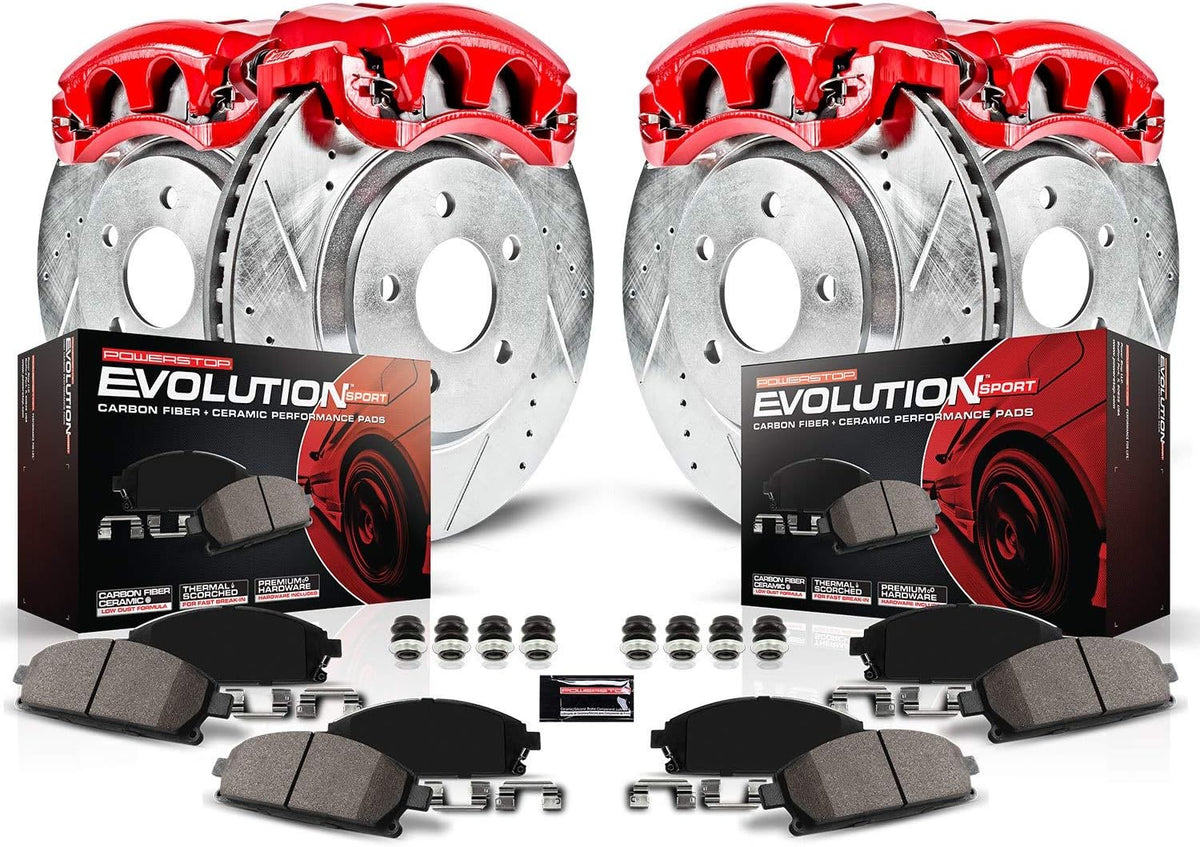 Front and Rear Brake Caliper Kit with Brake Rotors, Brake Pads, Brake Calipers D2456