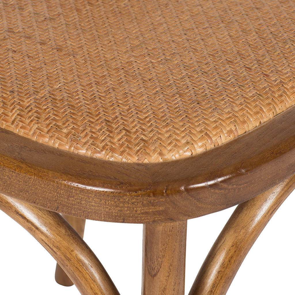 Wood Rattan Crossback Chair Set of 2 P50360