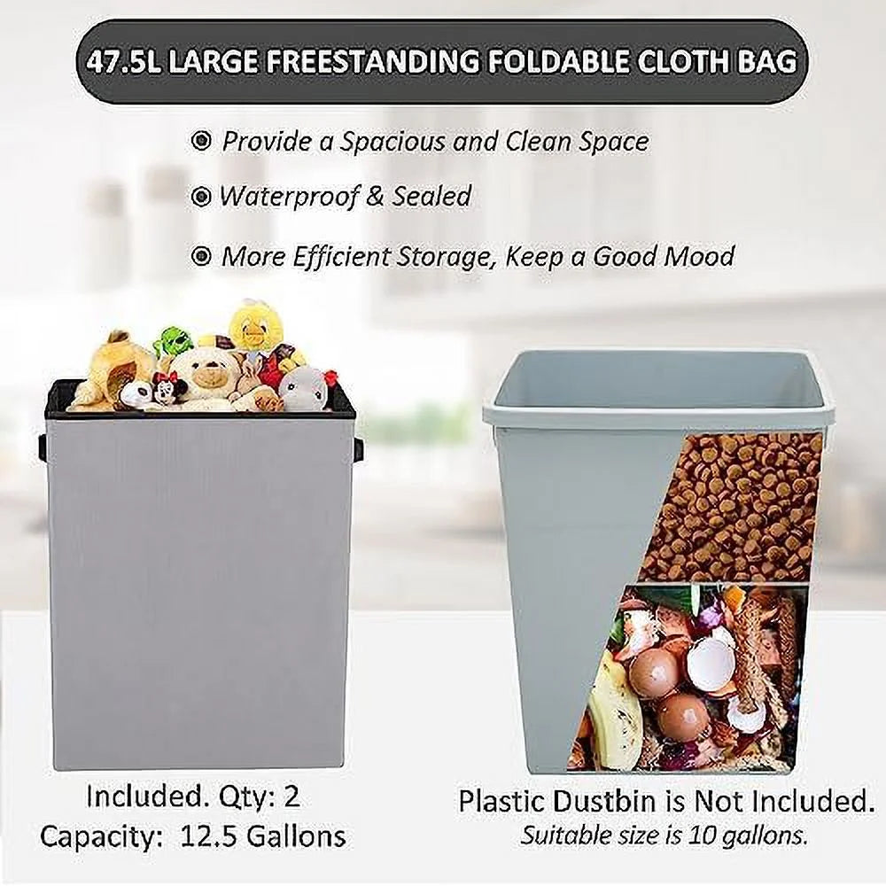 Double Tilt Out Trash Cabinet Laundry Hamper 20 Gallon Black R6423