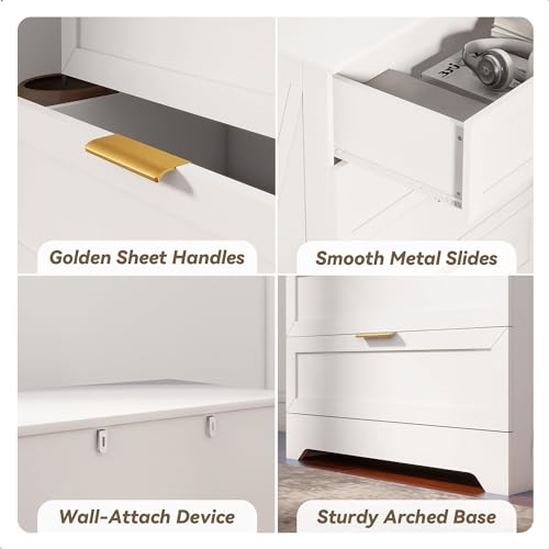 Black 4 Drawer Wood Dresser P1567