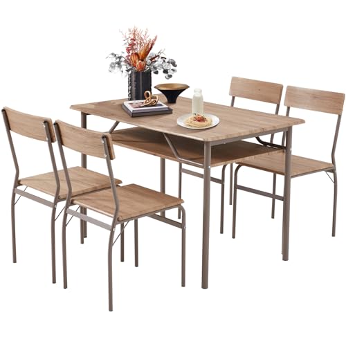 Natural Wood Dining Table Set for 4 O919