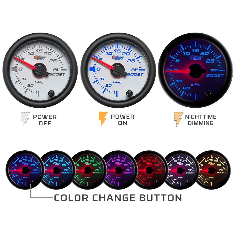 White 7 Color Pyrometer Exhaust Gas Temperature EGT Gauge Kit Z2516