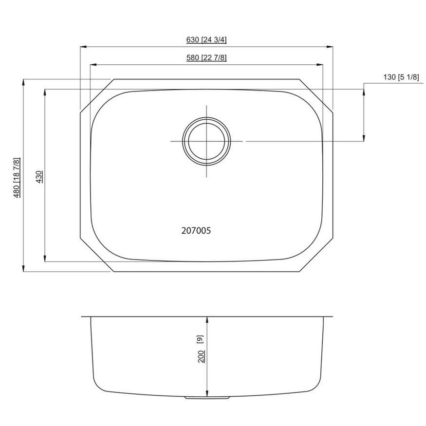 Stainless Steel Chrome 24.75-Inch 18-Gauge Kitchen Sink G80019