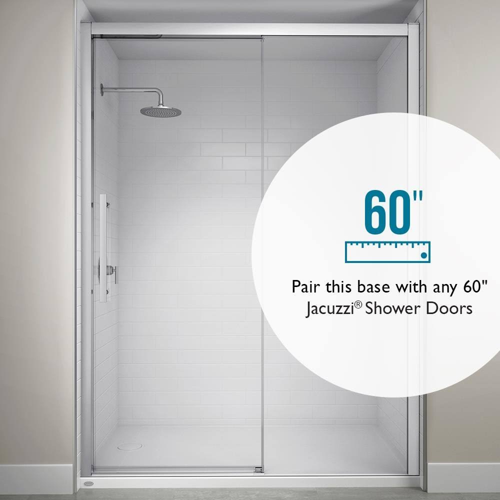 White 32-in W x 60-in L Left Drain Acrylic Shower Base M62276