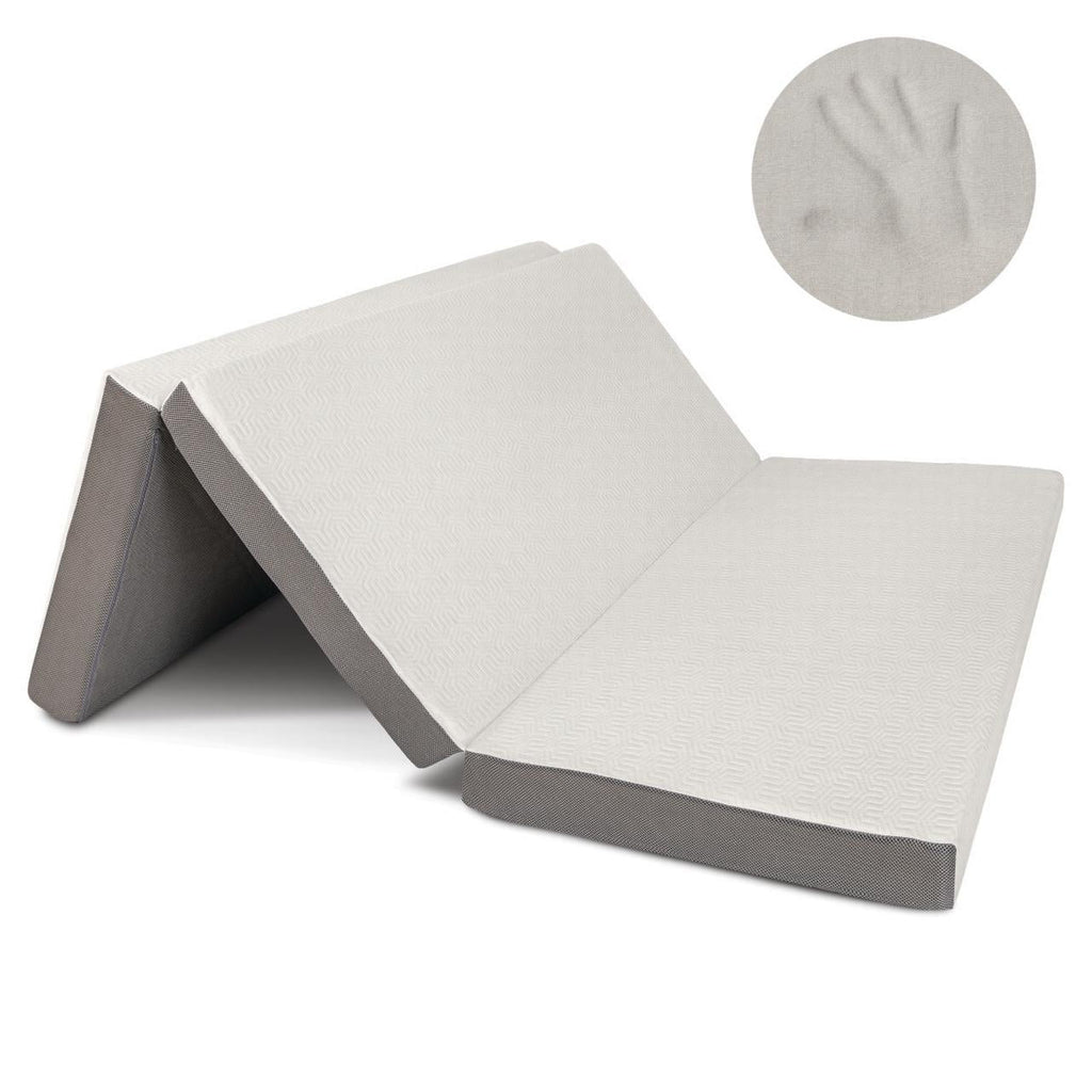 4-Inch Foam Tri Folding Mattress with Washable Cover, Full Size O231815
