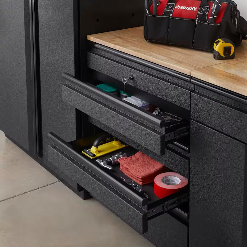 4-Piece Welded Steel Garage Storage System in Black M92559