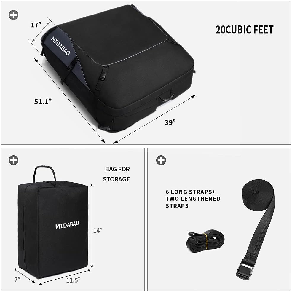 20 Cubic Waterproof Car Roof Top Carrier E347