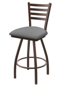 Swivel Counter Stool with Bronze Finish and Grey Seat B8994