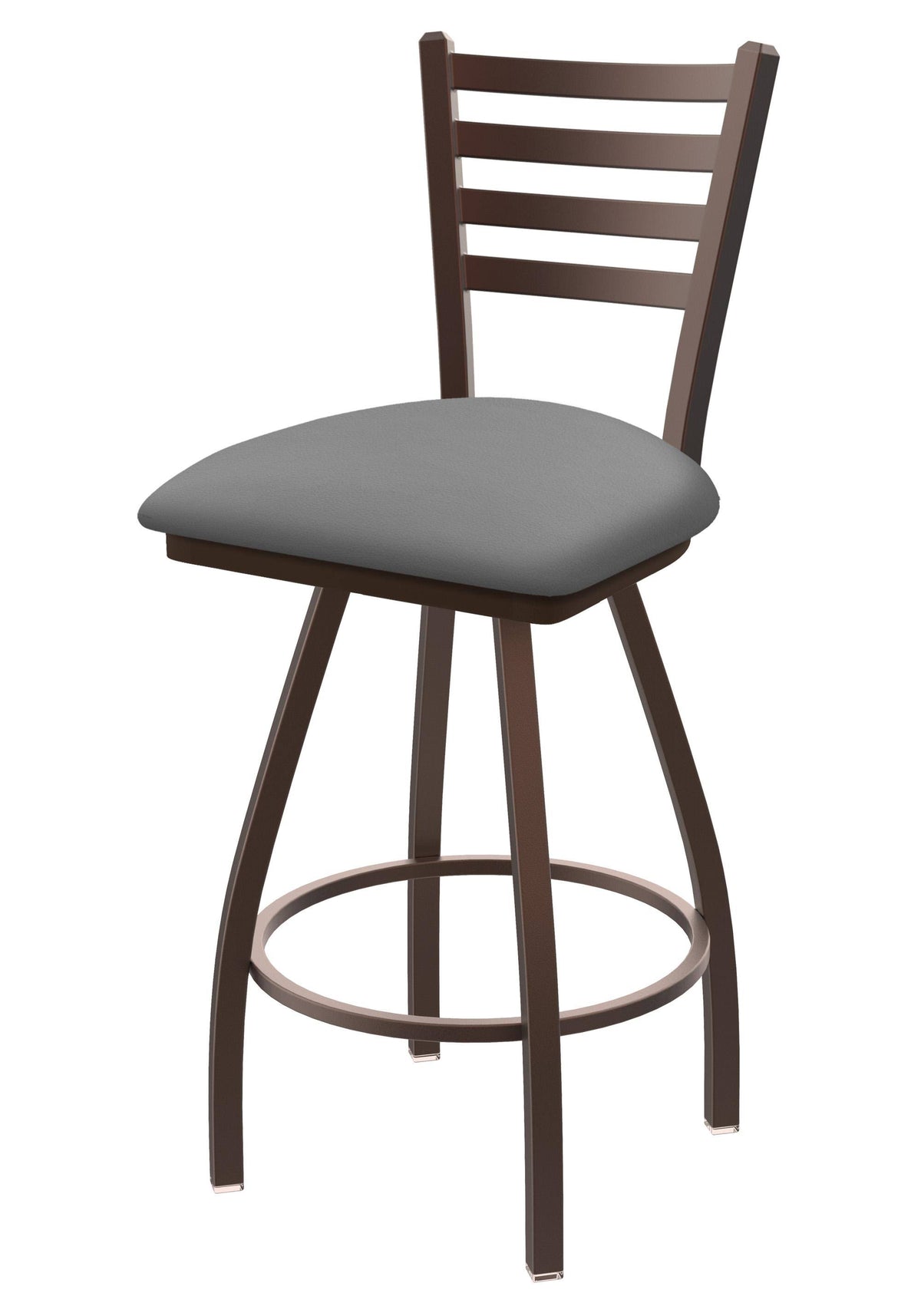 Swivel Counter Stool with Bronze Finish and Grey Seat B8994