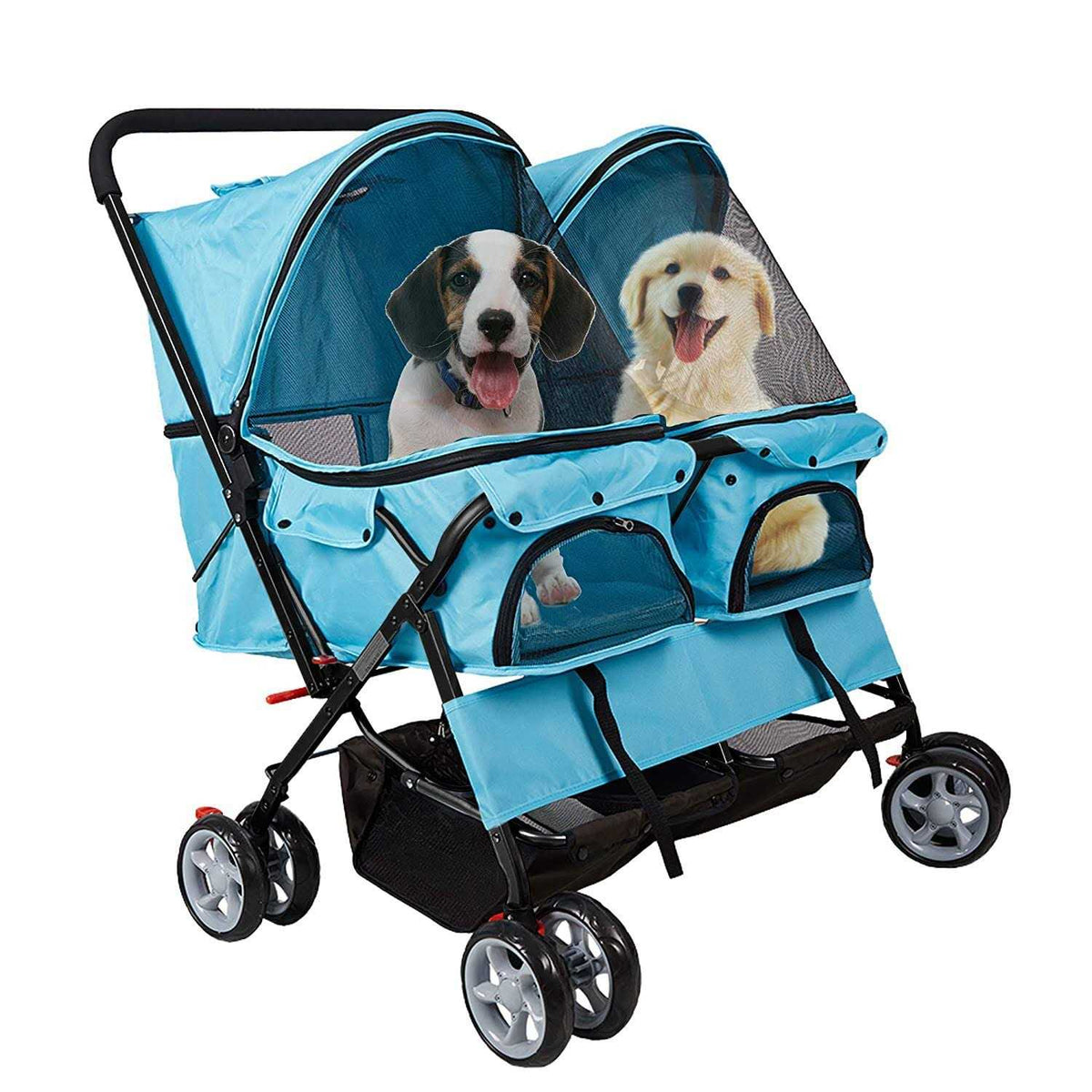 Double Pet Stroller Foldable Two-Seater Carrier D38401