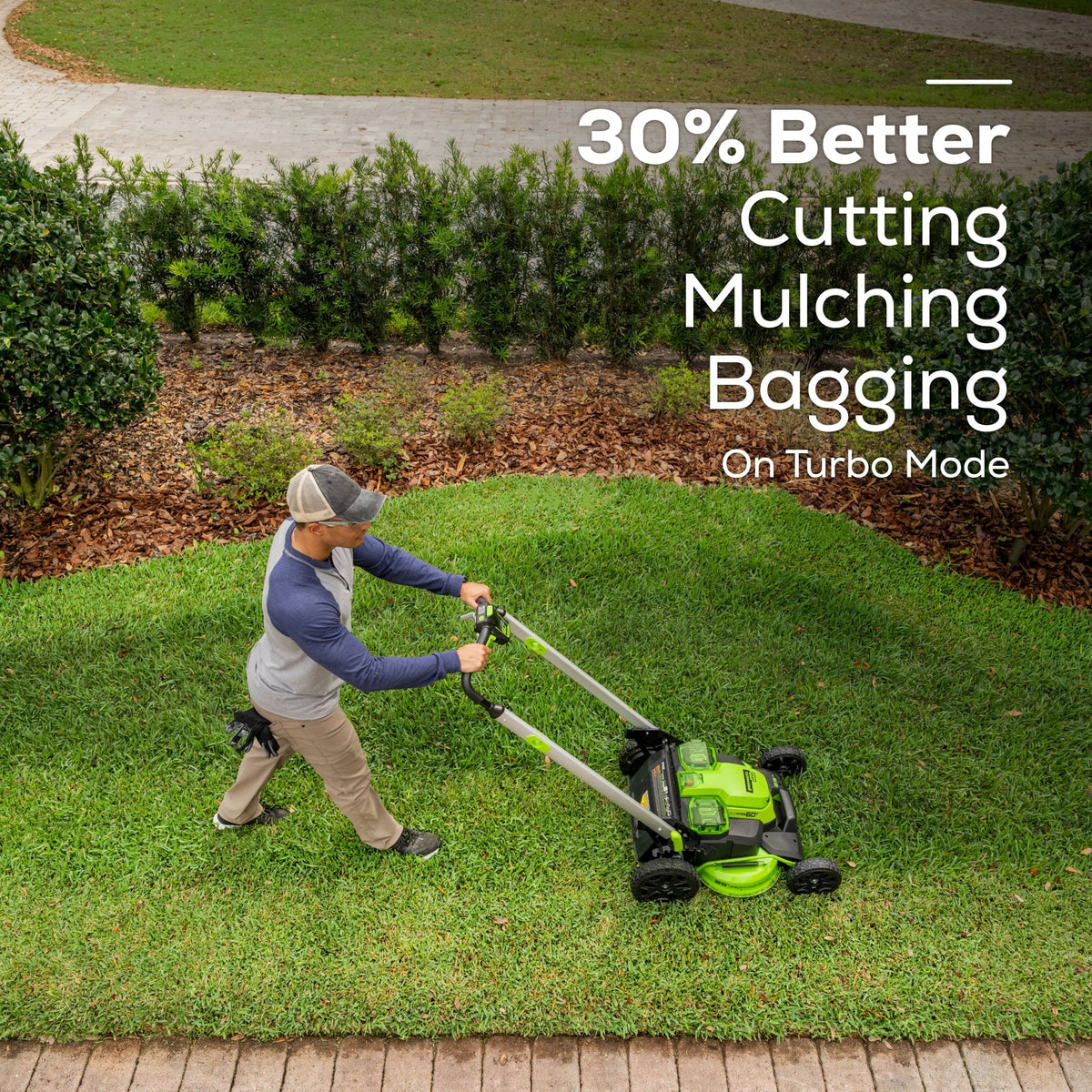 60V Cordless Self-Propelled Lawn Mower with 4.0Ah Batteries & Charger T126956