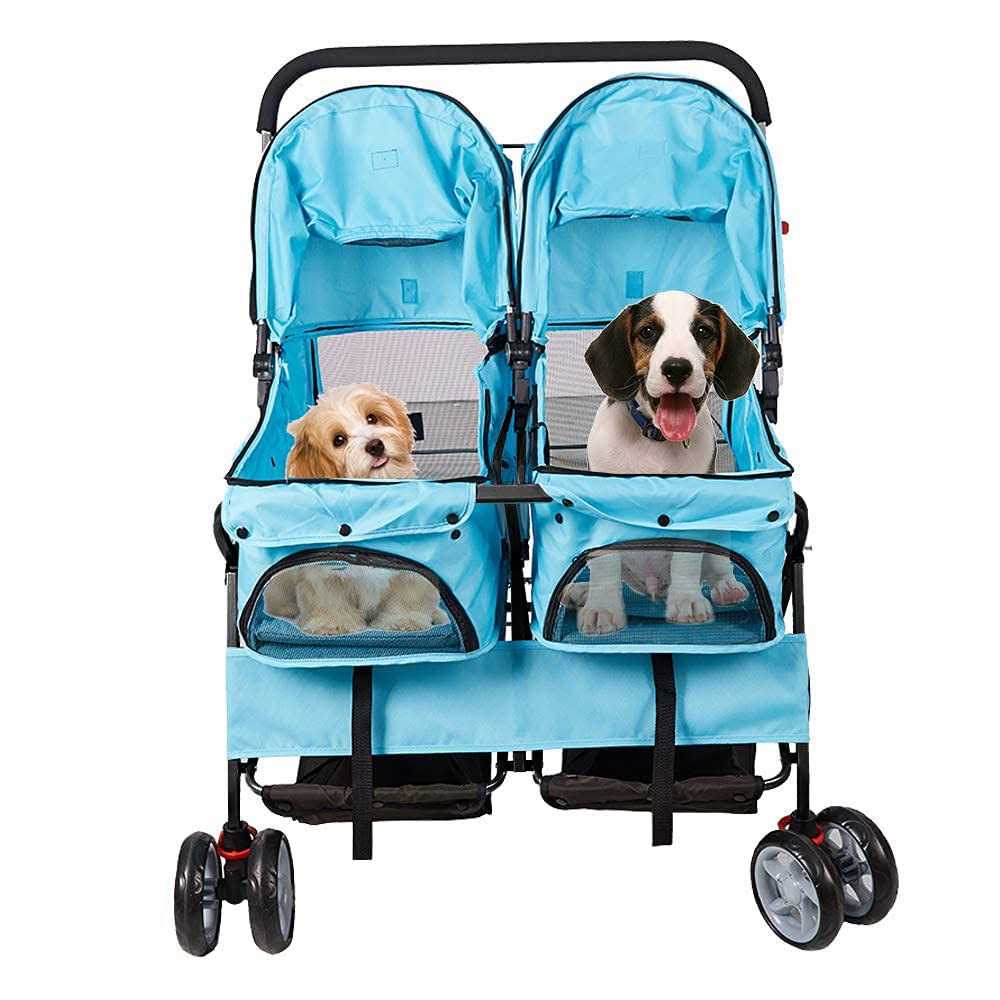 Double Pet Stroller Foldable Two-Seater Carrier D38401