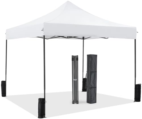 10x10 Heavy Duty Pop Up Canopy Tent with Sand Bags and Carrying Bag P2609