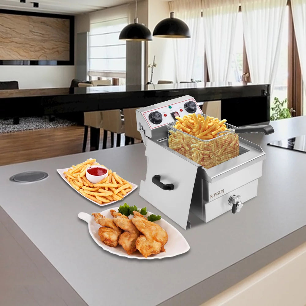12.5QT Stainless Steel Electric Deep Fryer J724085