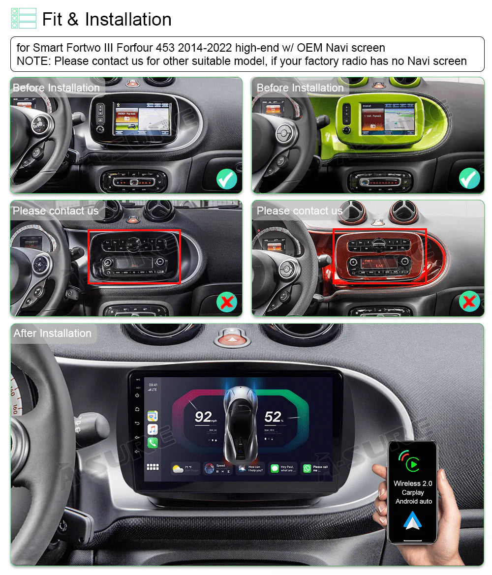 Android 11 Car Stereo Radio CarPlay T550