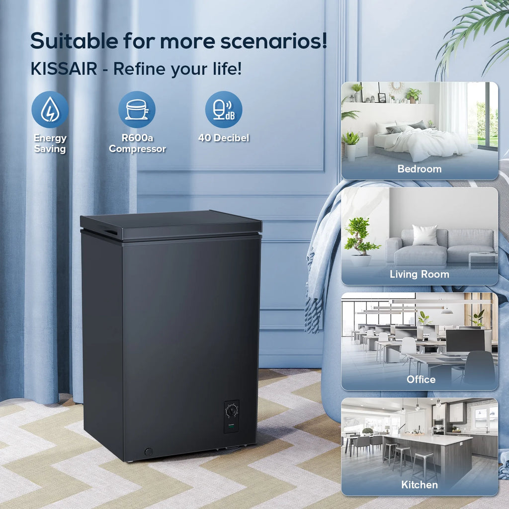 2.7 Cubic Feet Black Chest Freezer V4700