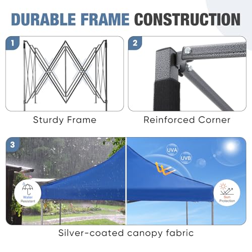 10x10 Heavy Duty Pop Up Canopy Tent with Sand Bags and Carrying Bag P2609