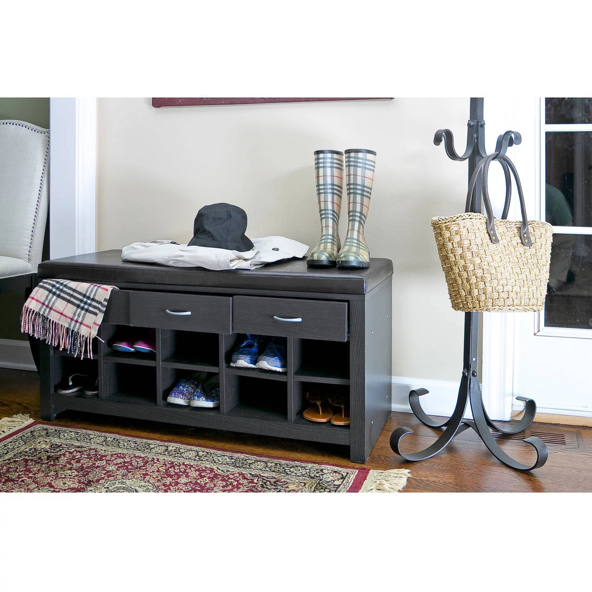 Espresso Entryway Bench D520495