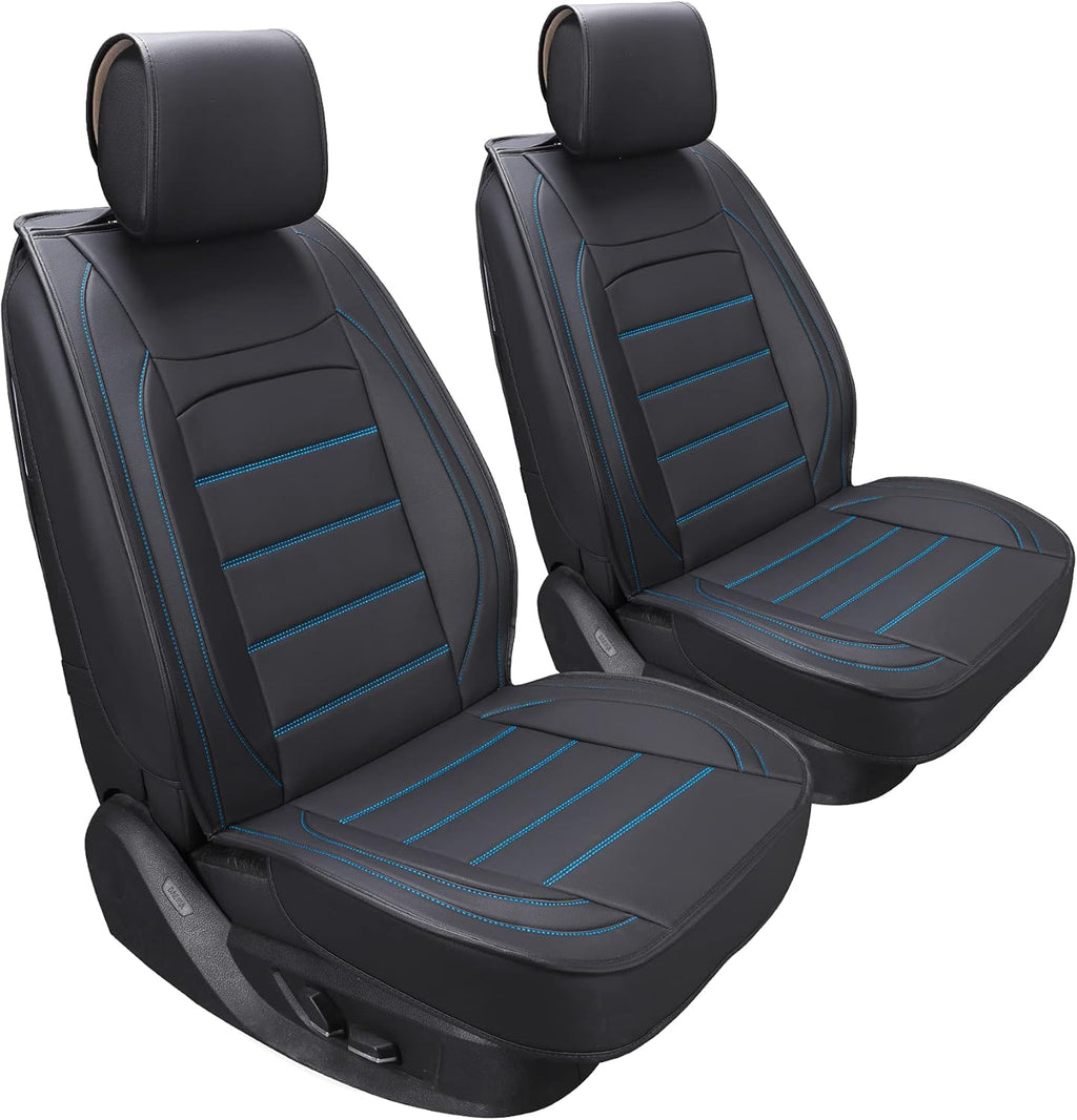 Gray 2Pcs Waterproof Leather Car Seat Covers W4698
