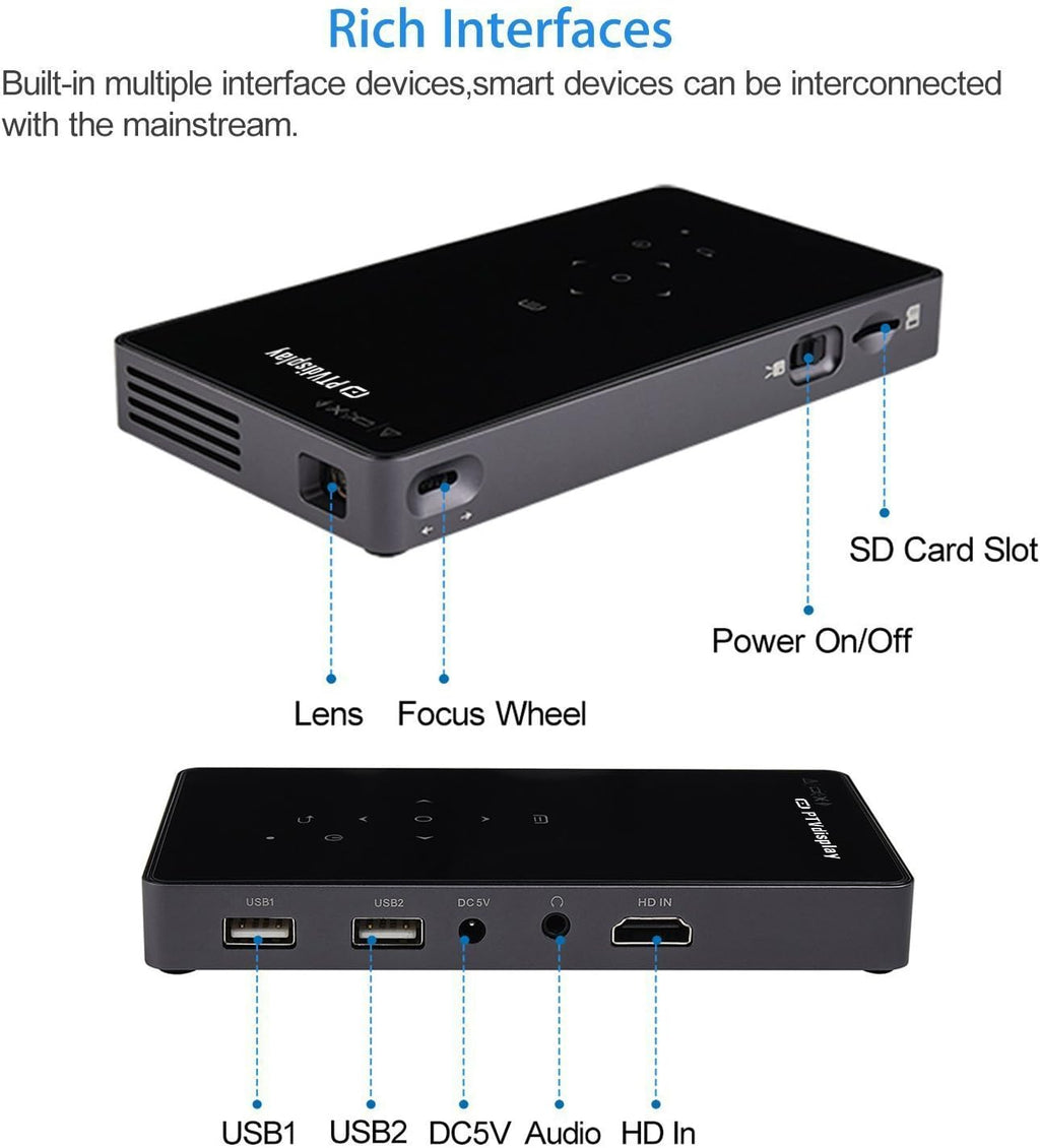 Pocket Portable Mini Projector 1080P DLP Projector W96257