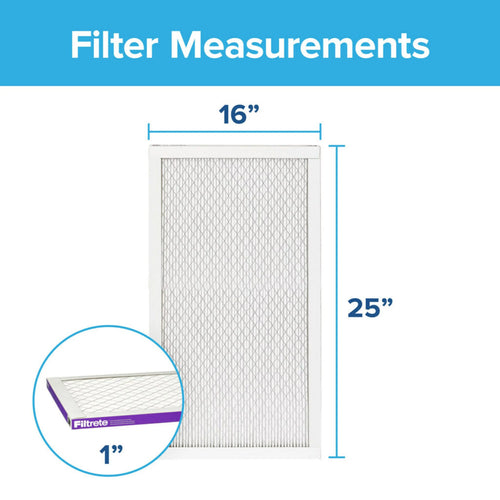 16x25x1 Air Filter MERV 12, 4 Filters A8490