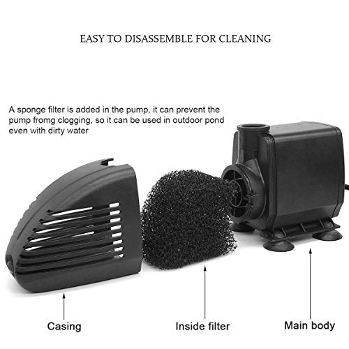 660GPH Submersible Pump with Filter and RGB LED Light Z93111