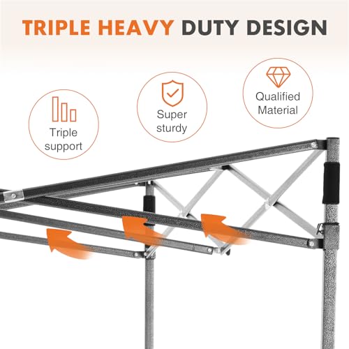 10x10 Heavy Duty Pop Up Canopy Tent with Sand Bags and Carrying Bag P2609